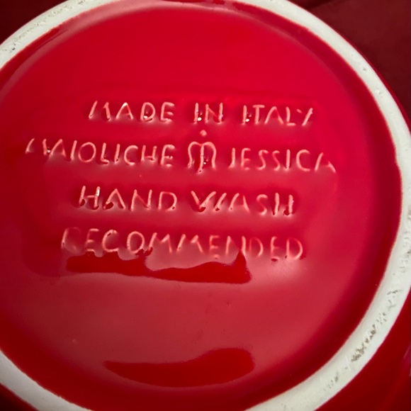 Modern Maioliche Jessica Red Ceramic 3 compartment Snack Bowl - Picture 4 of 4